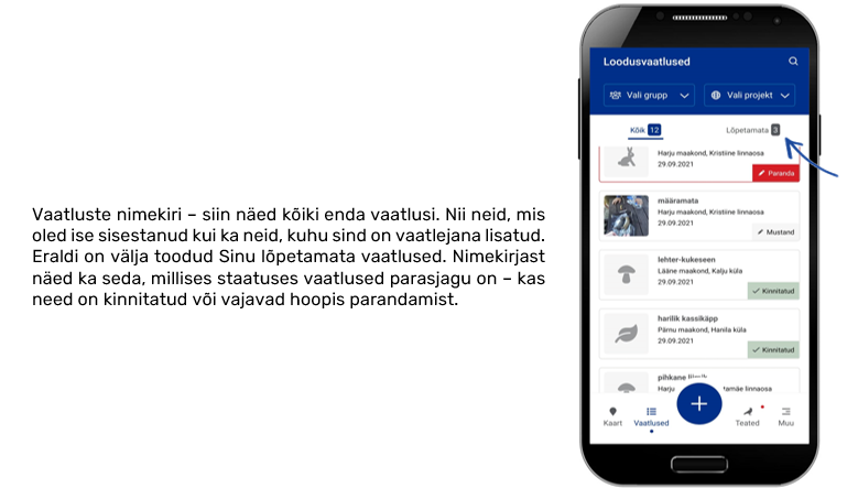 J6 Vaatluste nimekiri