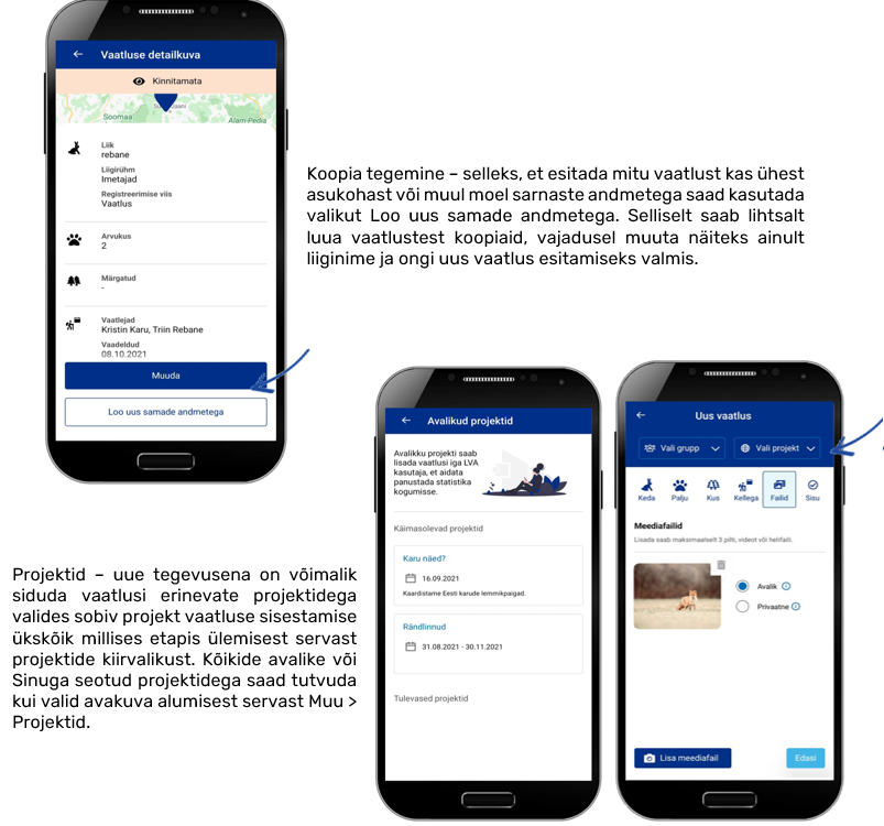 J7 Koopia tegemine ja projektid